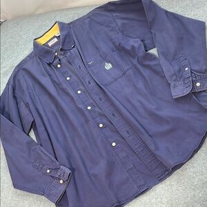 Vintage Bugleboy Company  Button Shirt XL Skater Faded Blue Crest Y2K